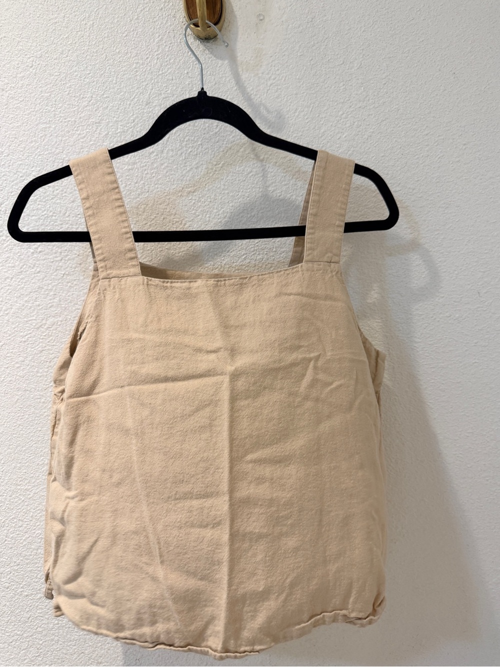 Banana Republic Beige Square-Neck Linen Tank